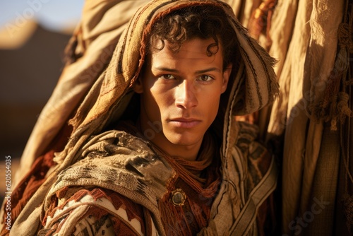 Joseph in Egypt slave servant in house of Potiphar later the Governor of Egypt Generative AI Illustration