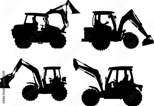 Silhuette jcb van images