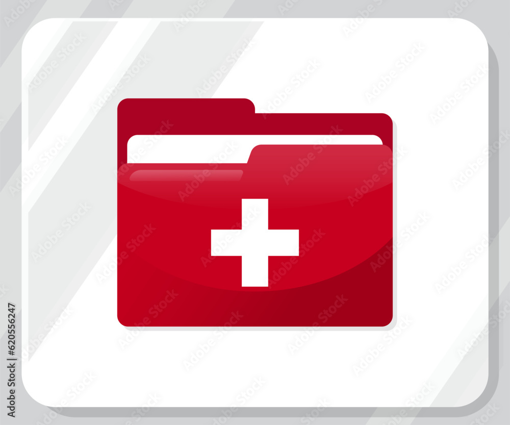 Obraz premium Switzerland Glossy Folder Flag Icon 