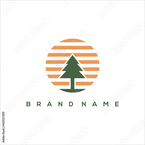 palm tree and sun in circle vector logo Free Download palm tree and sun in circle vector logo - GFXLoad