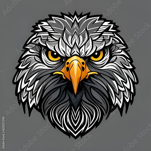 Eagle front view Ai generated colored style illustration
