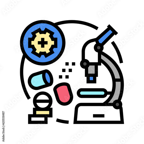 drug discovery development biomedical color icon vector. drug discovery development biomedical sign. isolated symbol illustration