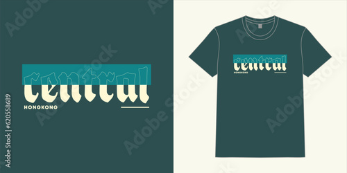 central hongkong t shirt design with rectangle shapes vector