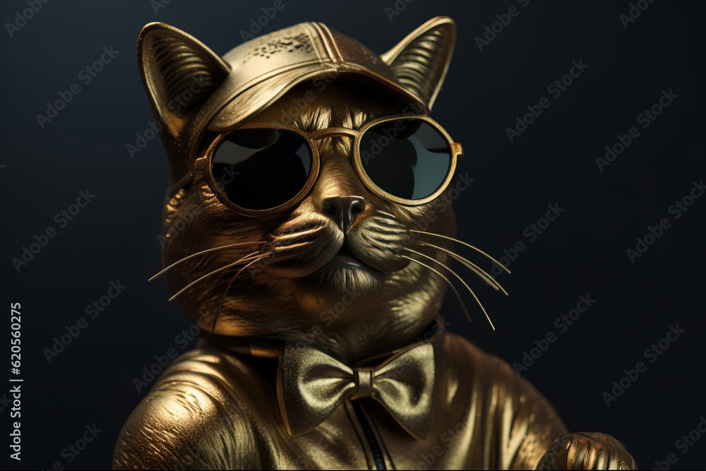 Obraz premium golden cat concept art. generative AI