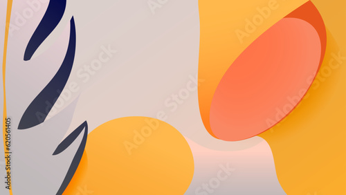 Colorful autumn banner product display cylindrical shape podium geometric poster design empty space.