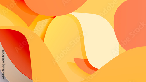 Colorful autumn banner product display cylindrical shape podium geometric poster design empty space.