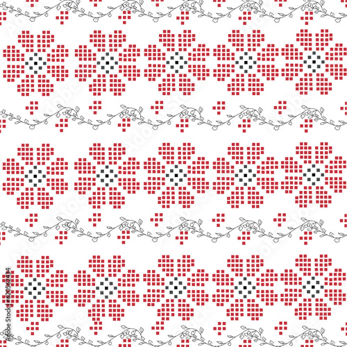 seamless pattern in ukrainian style vyshyvanka