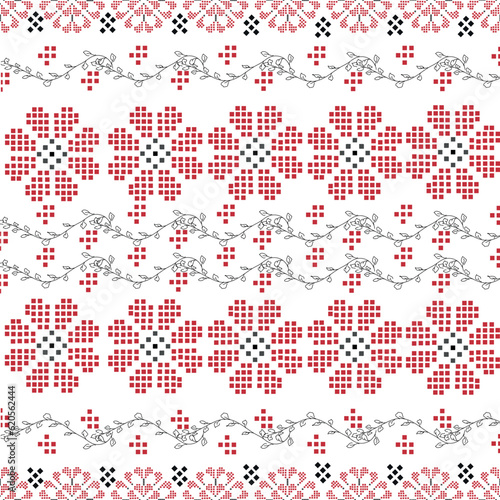 seamless pattern in ukrainian style vyshyvanka