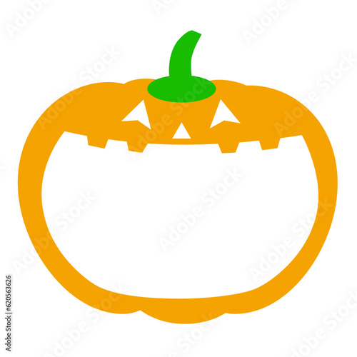 A jack-o-lantern with its mouth wide open.
Halloween material with a wide open mouth as a text space.