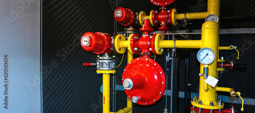 Gas equipment. Yellow-red p...