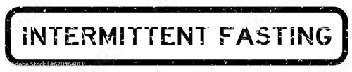 Grunge black intermittent fasting word square rubber seal stamp on white background