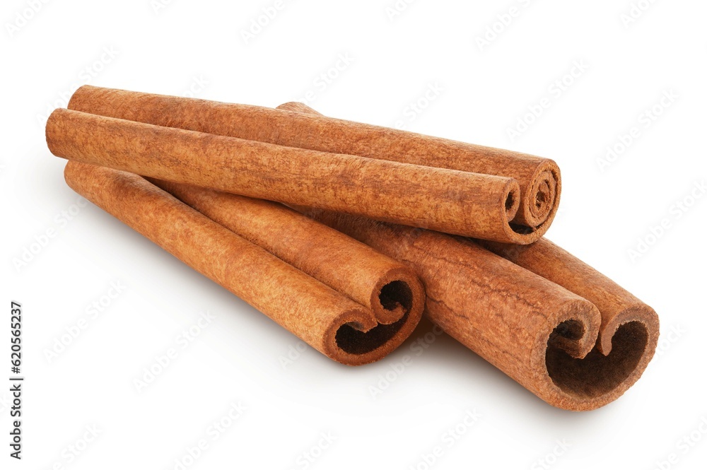 Cinnamon sticks isolated on white background Cinnamon sticks isolated on white background