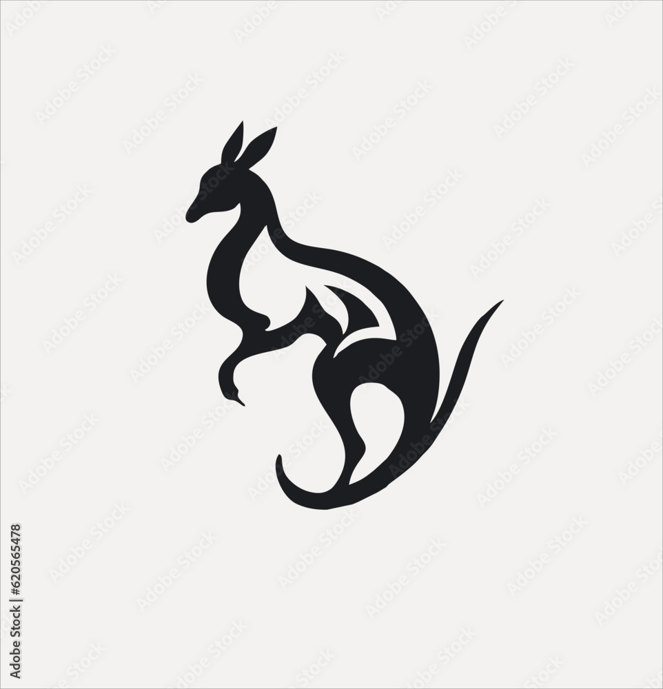 Fototapeta premium kangaroo icon logo vector, simple animal design