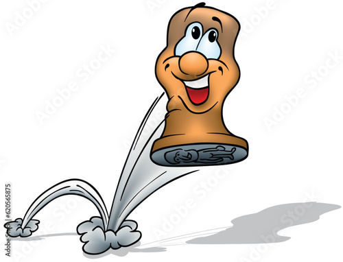 Jumping Stamp with Smiling Face and Bouncing Effect