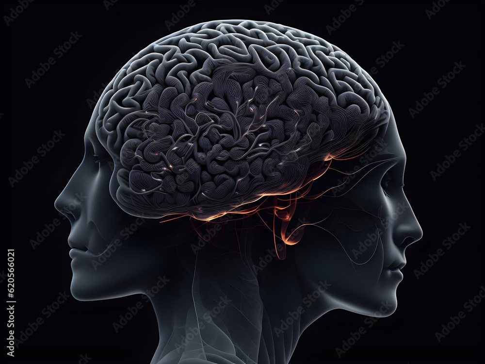 Human brain on mental idea mind Concept. Artificial Digital Brain big Data. Generative AI. Human brain on mental idea mind Concept. Artificial Digital Brain big Data. Generative AI.