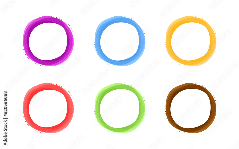 Set of circle frames with text copy space. Vector frame collection in different color isolated on white background. Design elements for promotion advertising social media, banner, poster, label.Vector Set of circle frames with text copy space. Vector frame collection in different color isolated on white background. Design elements for promotion advertising social media, banner, poster, label.Vector
