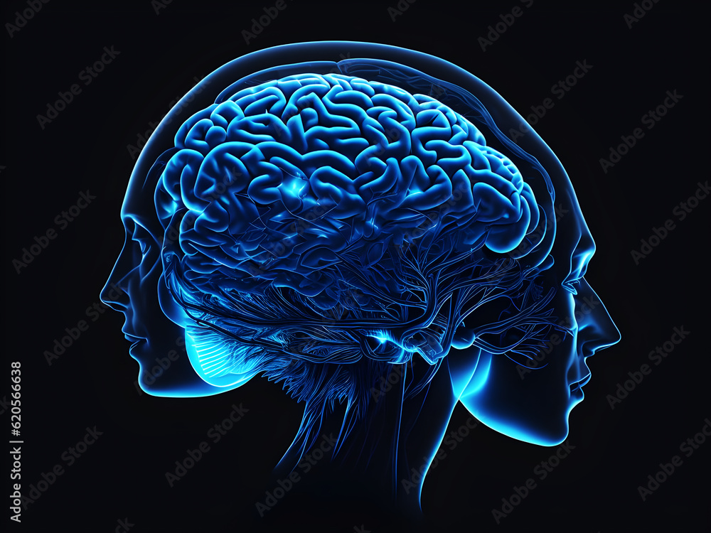 Human brain on mental idea mind Concept. Artificial Digital Brain big Data. Generative AI. Human brain on mental idea mind Concept. Artificial Digital Brain big Data. Generative AI.