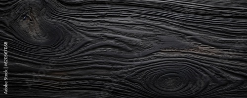 Black oak wooden textured detailed background, panorama. Generative Ai.