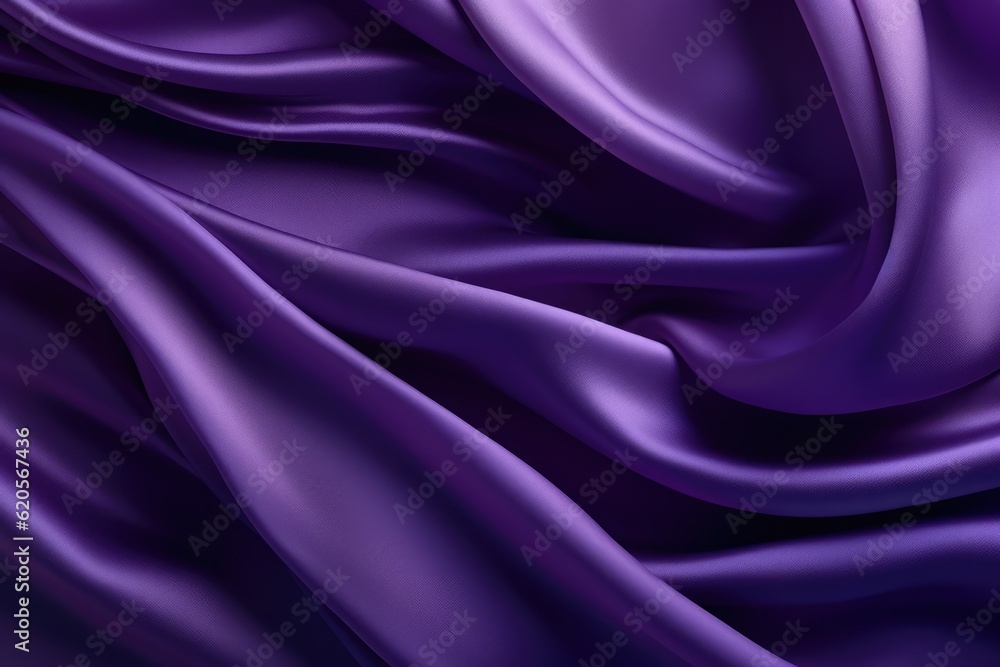 Fototapeta premium Close up of purple silk material, created using generative ai technology