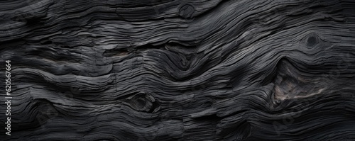 Black texture of bark wood, detailed, background, panorama. generative Ai.
