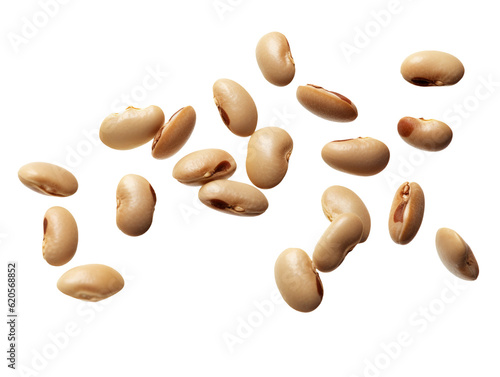 Falling beans isolated on transparent or white background, png