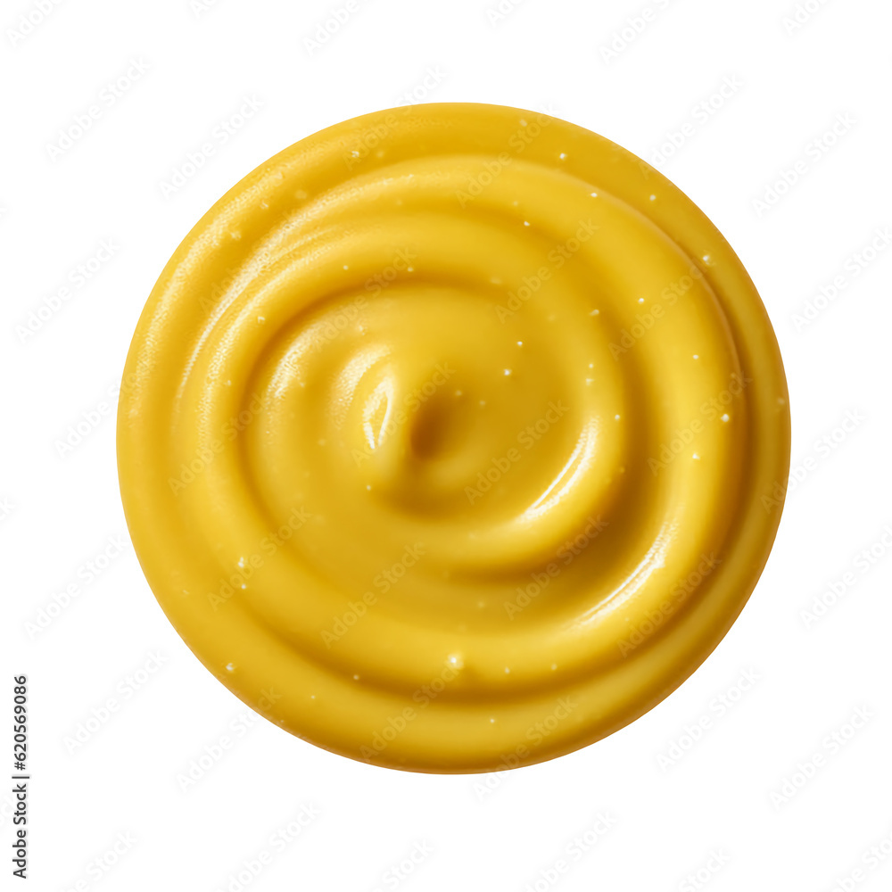 Mustard drop isolated on transparent or white background, top view, png Mustard drop isolated on transparent or white background, top view, png