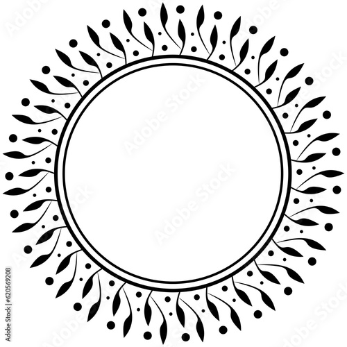 round frame with flowers