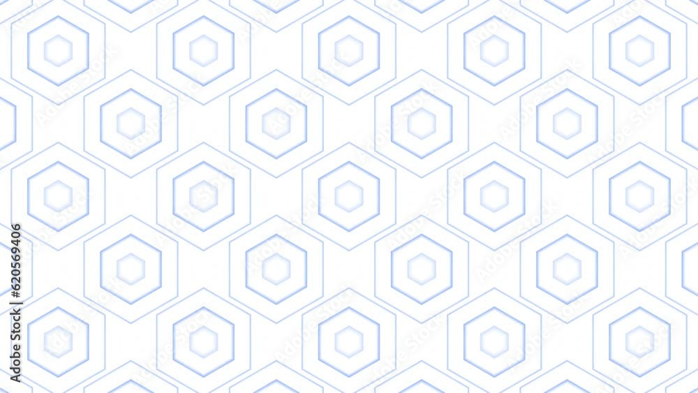 An endless loop animation of an abstract hexagon shape with grey and white geometric motion background An endless loop animation of an abstract hexagon shape with grey and white geometric motion background