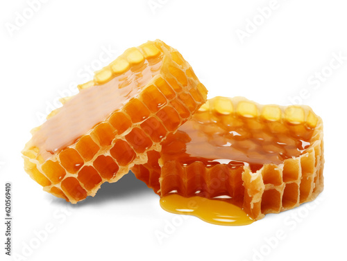 Honeycombs isolated on transparent or white background, png