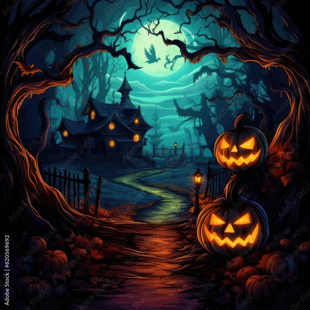 Ghoulish Halloween wallpaper for your creative project