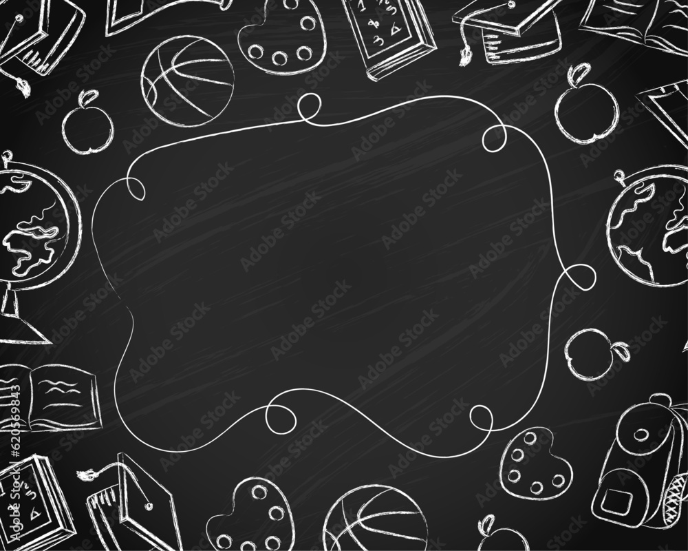 Back to school background hand drawn design in vector illustration Back to school background hand drawn design in vector illustration