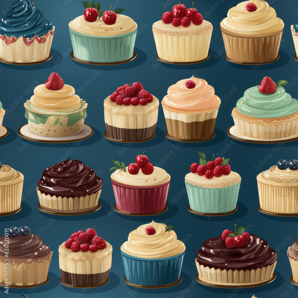 Pastry cartoon cute repeat pattern Pastry cartoon cute repeat pattern
