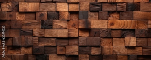 Dark and light brown wood texture background   detailed panorama. Generative Ai.