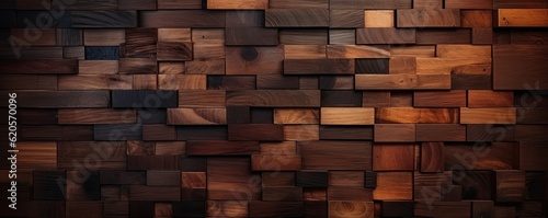 Dark and light brown wood texture background   detailed panorama. Generative Ai.