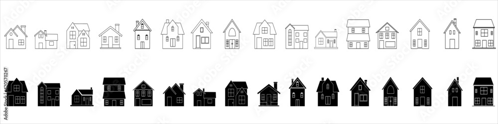 Home icon vector set. House illustration sign collection. Hotel symbol or logo.