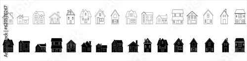 Home icon vector set. House illustration sign collection. Hotel symbol or logo.