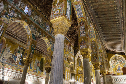 Interior of the Palatine Chapel from the Norman Palace (Palazzo dei Normanni) in Palermo. Sicily, Italy