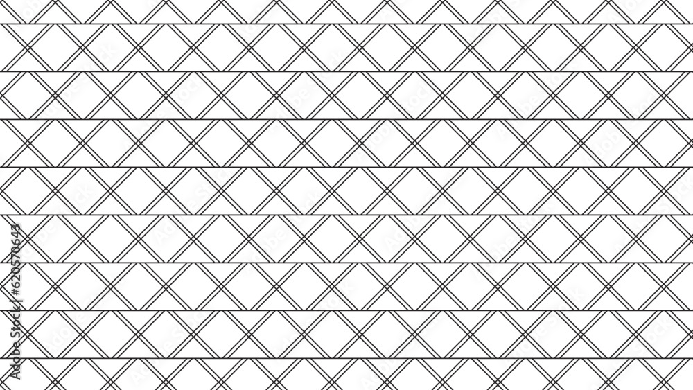 Fototapeta premium Abstract vector seamless pattern and swatches oriental line texture on white background wallpaper geometric diagonal fabric waves set of design elements