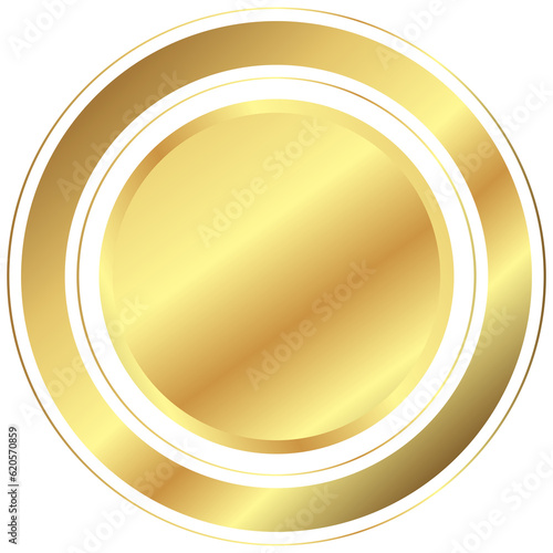 3d golden button