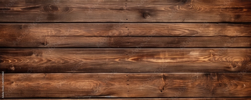 Naklejka premium Wooden plank textured background, detailed panorama. Generative Ai.