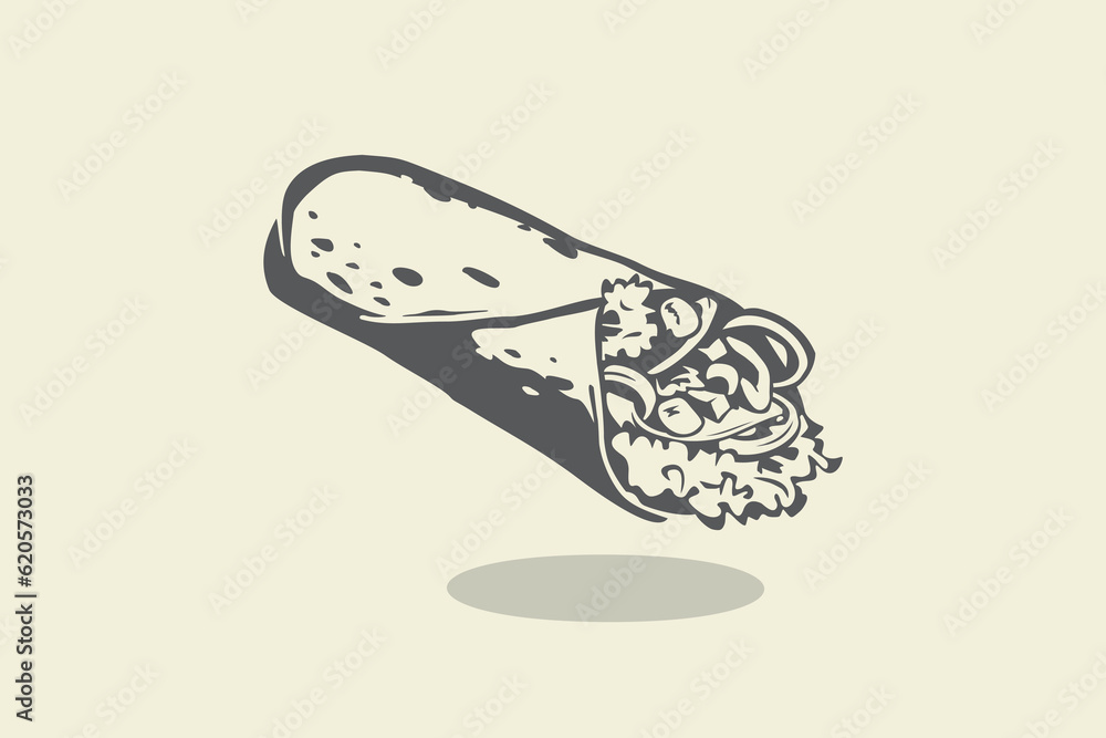 Kebab silhouette illustration on isolated background