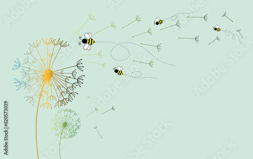 Wildflower dandelion in a vector style isolated.