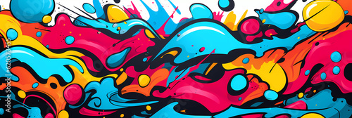 Comics illustration  retro and 90s style  pop art pattern  abstract crazy and psychedelic background  Generative AI