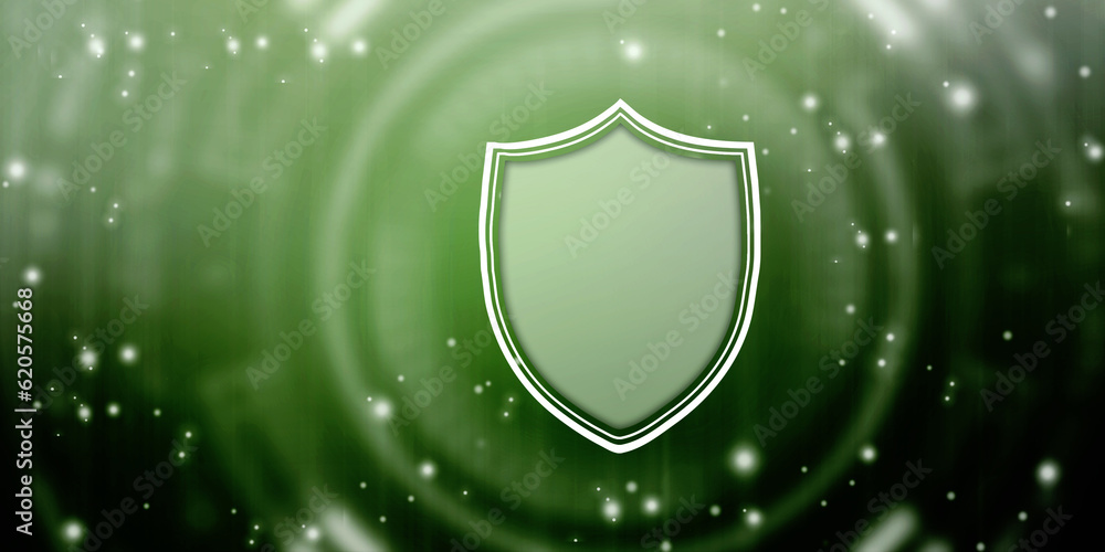 Fototapeta premium Protect and Security concept. Digital Shield on abstract technology background, Cyber security and information or network protection. Future technology web services for business and internet project
