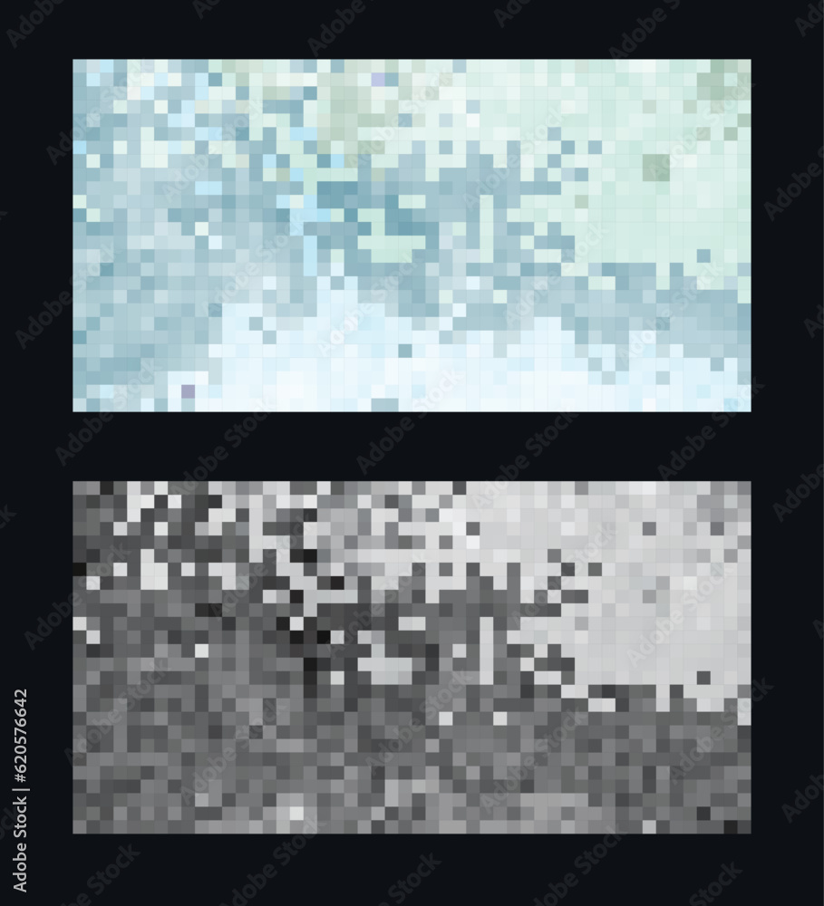 Pixel Art design - monochrome mosaic background. Set of template. Vector clipart Pixel Art design - monochrome mosaic background. Set of template. Vector clipart
