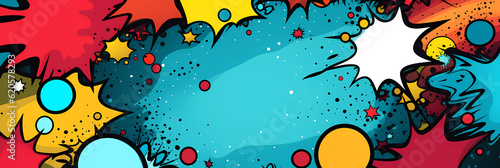 Comics illustration, retro and 90s style, pop art pattern, abstract crazy and psychedelic background, Generative AI