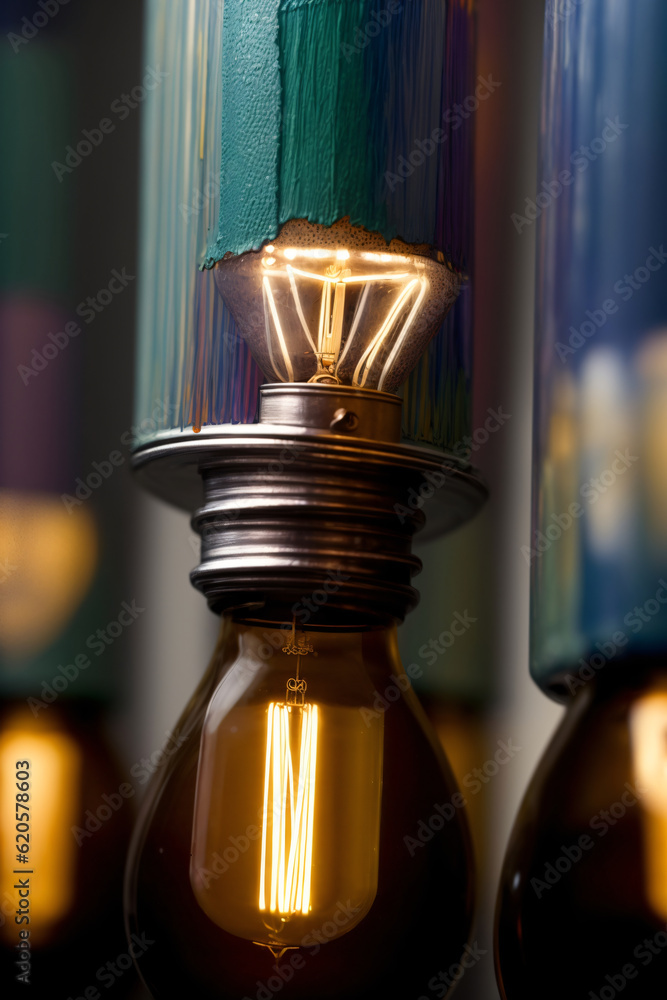 A Close Up Of A Light Bulb On A Table