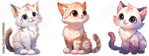 Obraz na płótnie Cute cat Illustrations for Playful Paws Trendy Adorable Designs, cartoon cute an