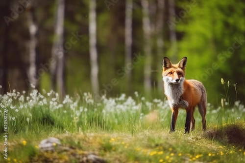 fox in the grass