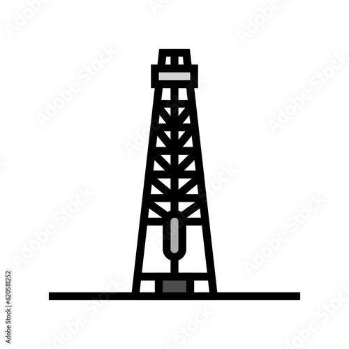 oil derrick petroleum engineer color icon vector. oil derrick petroleum engineer sign. isolated symbol illustration